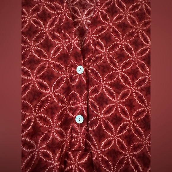 Heinui Custom Dress in Red Shibori Print, Large - Picture 2 of 6